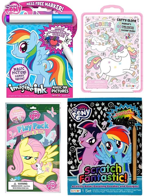 My Little Pony Activity Book 4 Pack Mess Free Game Book Scratch Off