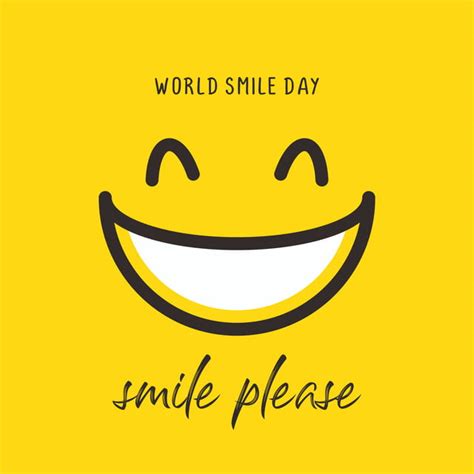 Happy World Smile Day Banner Vector Illustration Greeting