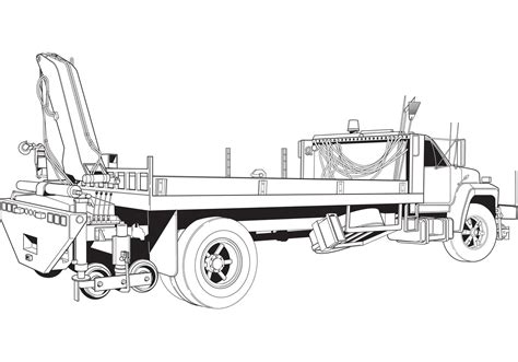 Print truck coloring pages for free and color our truck coloring! Free Vector Flatbed Truck with Boom Crane Illustration at ...