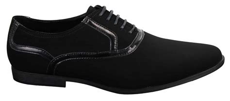 Mens Laced Black Shoes Smart Casual Suede Shiny Patent Leather Trim Buy Online Happy Gentleman