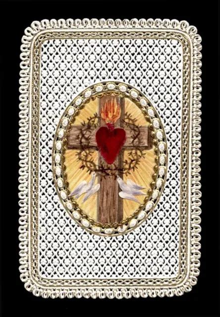 Old Holy Card Lace Canivet Merlettato Jesus Crucified 1600 Picclick