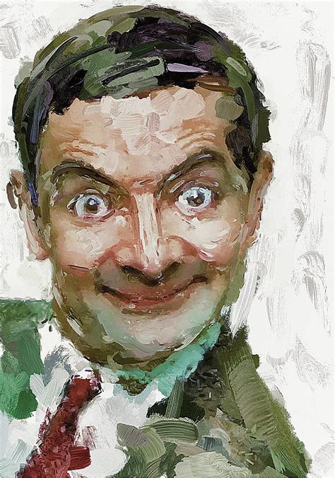 Mister Bean Rowan Atkinson Portrait Digital Art By Yury Malkov Fine