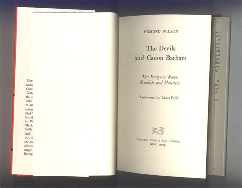 Edmund Wilson The Devils And Canon Barnham 10 Essays On Poets