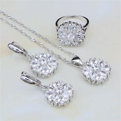 Buy 925 Silver Costume Jewelry Flower Shaped White