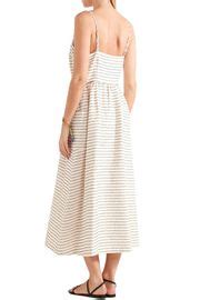 Striped Basketweave Cotton Blend Midi Dress Mara Hoffman Sale Up To Off The Outnet