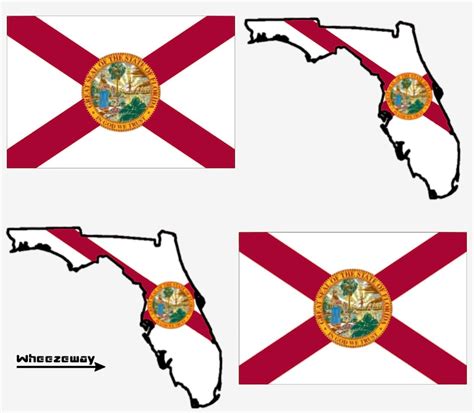 Florida Flag Stickers 2 Flags 3x5 And 2 Maps 5x375 Fl