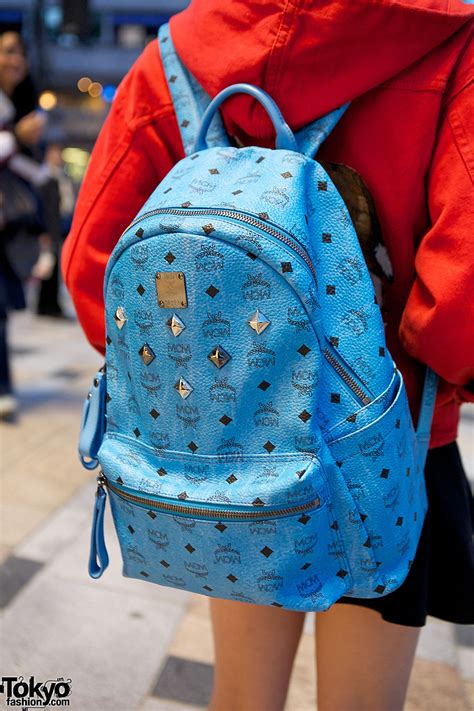Mcm Blue Backpack In Harajuku Tokyo Fashion News