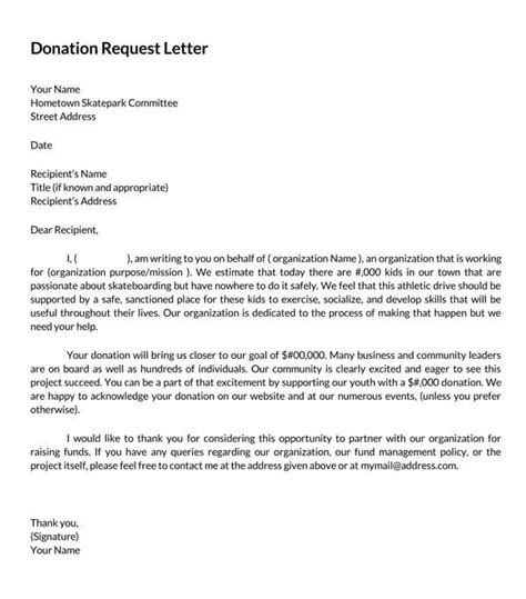 Donation Request Letter Template Messages Examples