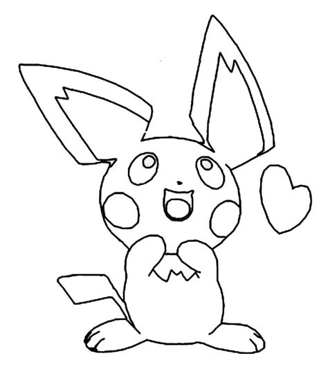 Pichu Is In Love Coloring Page Color Luna