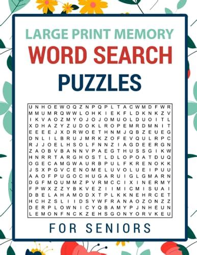 Large Print Memory Word Search Puzzles For Seniors Unlocking Memories