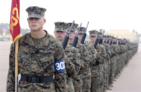 Us Marine Corps Usmc Recruits From Platoon 3025 Limacompany Stand