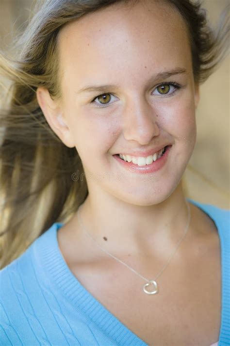 Portrait Of Smiling Tween Girl Stock Image Image Of Youth Doorway 10979265