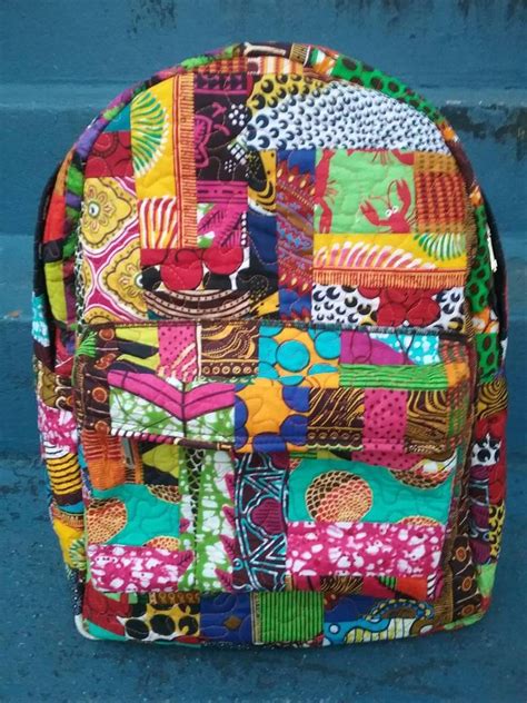 Quilted Backpack Handmade With Recycled African Fabric Large Etsy