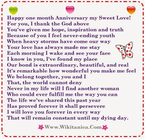 Happy One Month Anniversary Poems For Her Words Of Wisdom Wikitanica
