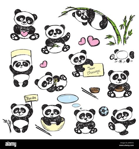 Premium Vector Clipart Kawaii Panda Cute Panda Planning Cute Panda