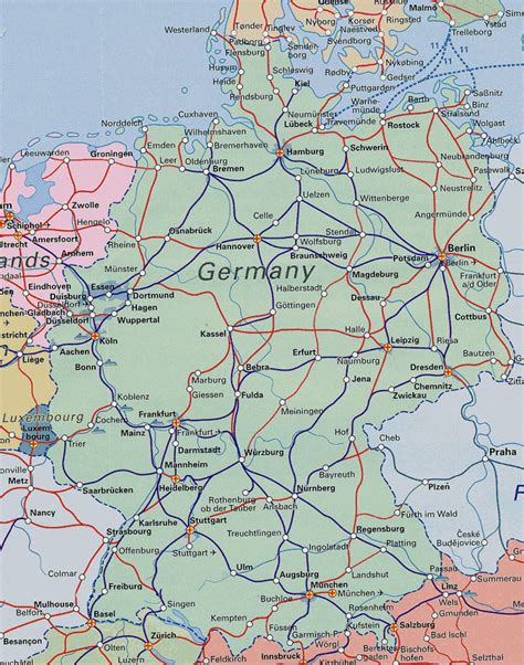 German Rail Network Map