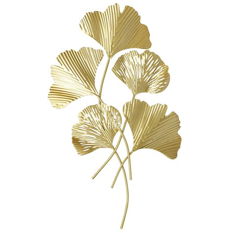 Buy Luxury Ginkgo Gold Leaf Metal Wall Hanging Art Porch Living Room
