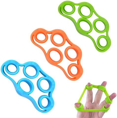 euhuton 3 pcs silicone finger stretcher hand resistance bands hand extensor exerciser finger