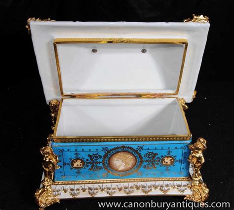 Sevres Porcelain Pagoda Jewellery Box Casket Ormolu Serpents Cherubs