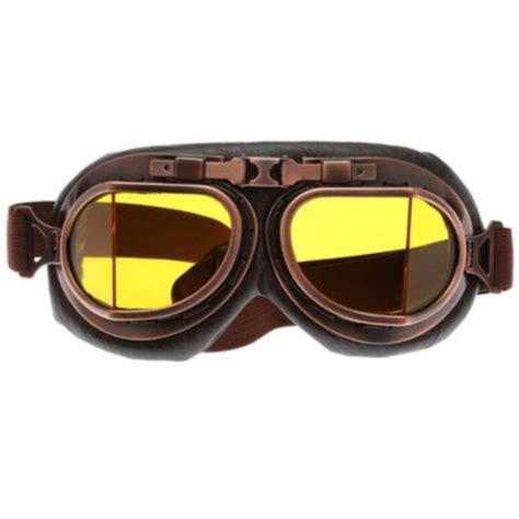 Vintage Aviator Motorcycle Goggles One Size Copper Color Frame