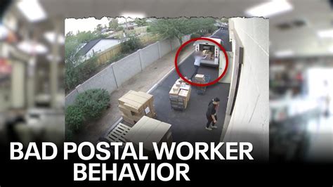 Postal worker caught on camera behaving badly - YouTube