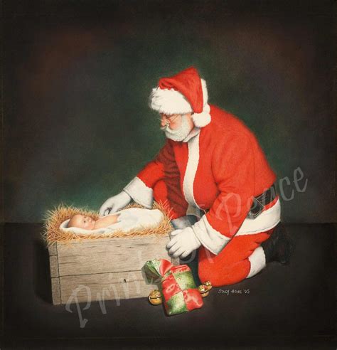 Santa Jesus Baby Christmas 11 X 14 Vertical Canvas