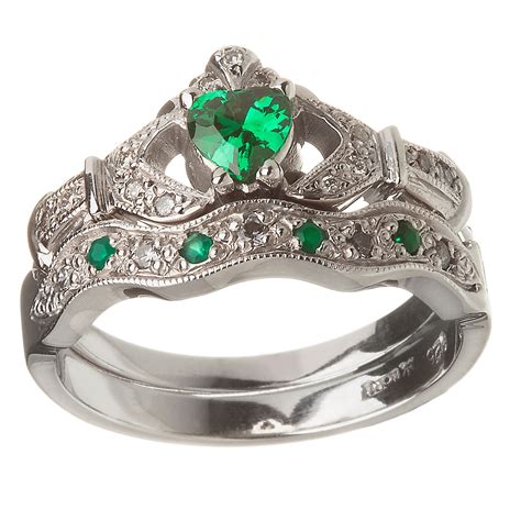 Https://tommynaija.com/wedding/claddagh Emerald Wedding Ring