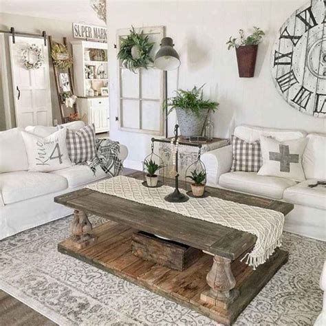 Stunning Rustic Living Room Farmhouse Style Decorating Ideas 3