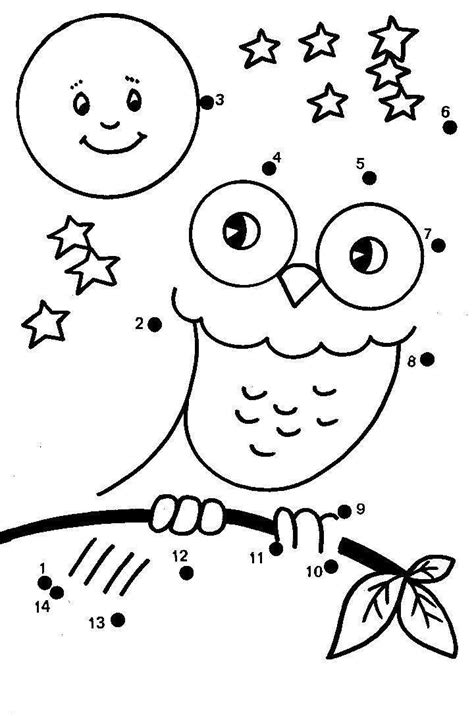Bird lovers, enjoy a fun coloring page all about the barn owl! Cartoon Owl Dot To Dot Coloring Pages | Kindergarten ...