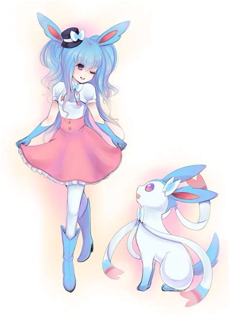 Female Shiny Sylveon Pokemon Eevee Evolutions Pokemon Humans Cute