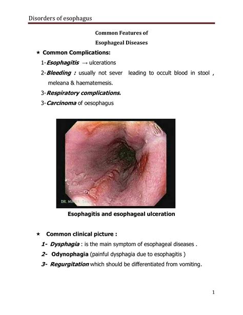 Common Features Of Diseases Of Esophagusdoc Docdroid