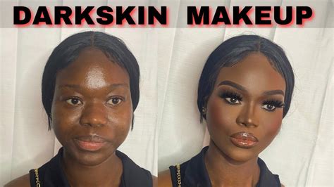 darkskin woc full makeup glam 😍🍫🔥 client makeup tutorial youtube