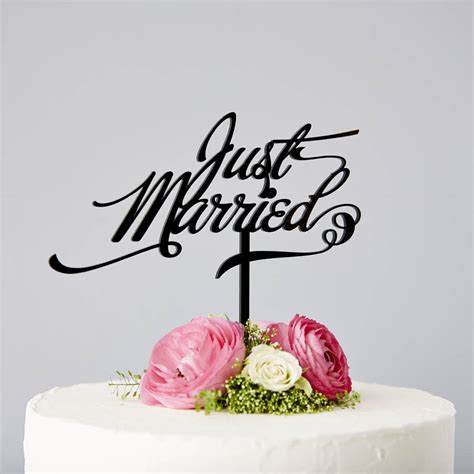 Elegant Just Married Wedding Cake Topper By Sophia Victoria Joy