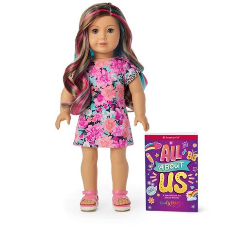 american girl store american girl doll caramel hair blue highlights gray eyes medium skin