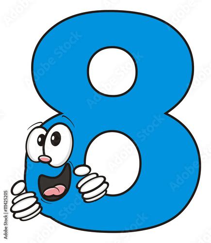 8 Eight Date Math Arithmetic Symbol Number Preschool Cartoon