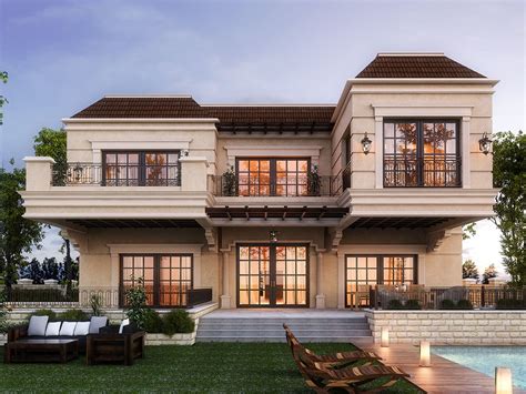 Lake View Villa On Behance Mediterranean Homes Classic House
