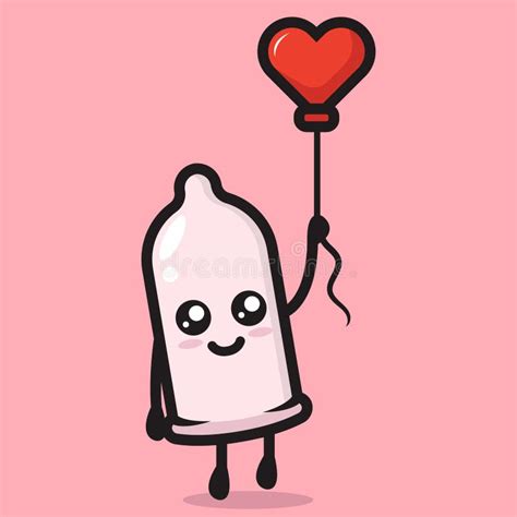 Cute Condom Mascot Love And Romance Theme Stock Vector Illustration Of Love Aids 191207935