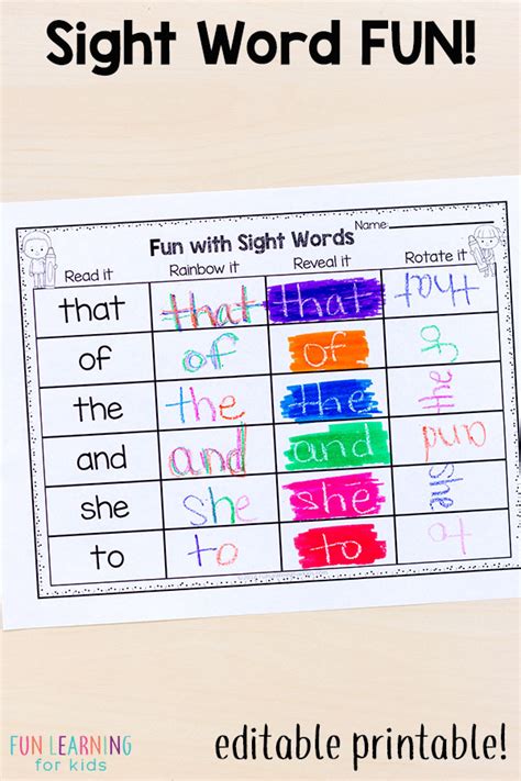 Editable Sight Word Games That Are Super Fun