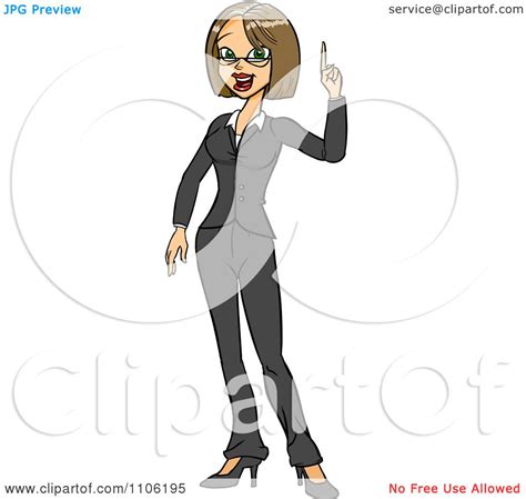 Clipart Business Woman With An Idea Or An Aha Moment Royalty Free