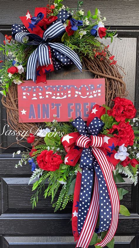 Patriotic Wreath July4th Wreath Usa Patriotic Wreath Memorial Day