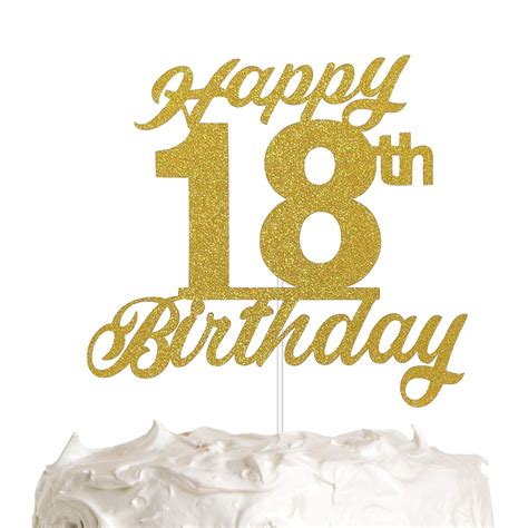 Buy 18th Birthday Cake Topper 18th Happy Birthday Party Decoration