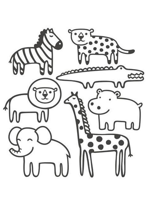 Little Safari Animals Coloring Pages Zoo Animal Coloring Pages