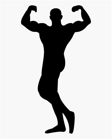 Male Bodybuilder Silhouette Flexing Muscles Muscular Man Silhouette