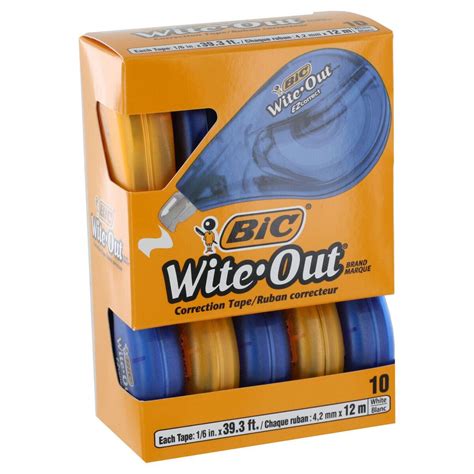 Bic Wite Out Correction Tape Ez Pack Of 10 Bic