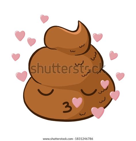 Vector Cute Poop Emoji Kiss Funny Stock Vector Royalty Free