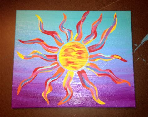 Acrylic Abstract Sun Painting Art Pinterest