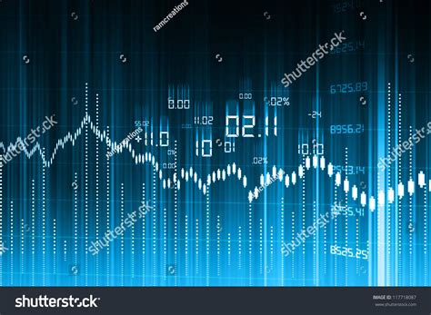 Stock Market Graph And Bar Chart Stock Photo 117718087