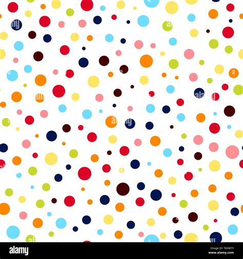 Seamless Dot Pattern With Colorful Circles On White Background Vector
