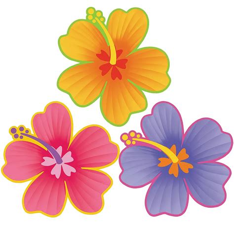 Hibiscus Cutouts 12ct Hawaiian Hibiscus Party Supplies Party City