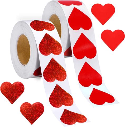 1000 Pcs Valentines Day Stickers Red Heart Stickers 2